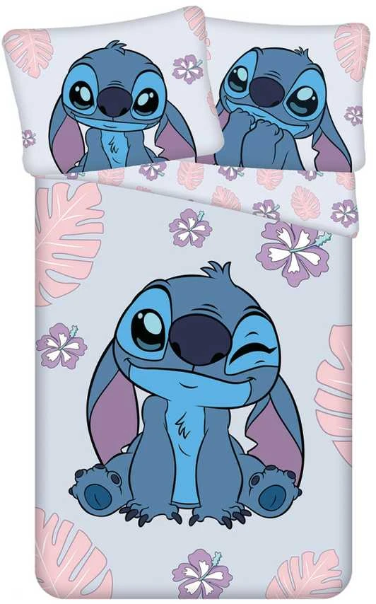 Patalynė bawełniana 140x200 Lilo and Stitch Cute šviesiai violetinė poszewka 70x90 JF 02