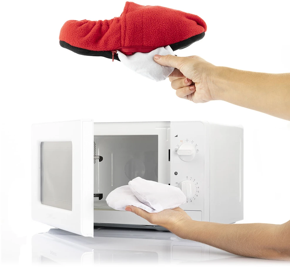Mikrobangų krosnelėse šildomos šlepetės InnovaGoods Raudona