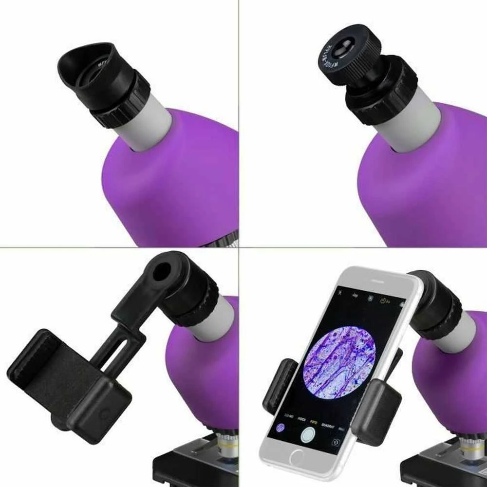 Mikroskopas Bresser Junior 40-640x - violetinis