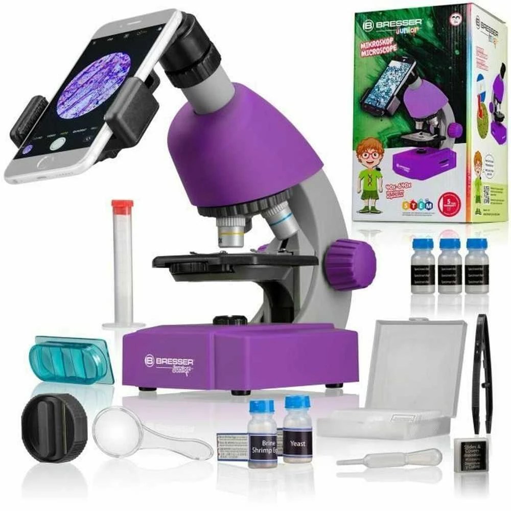 Mikroskopas Bresser Junior 40-640x - violetinis