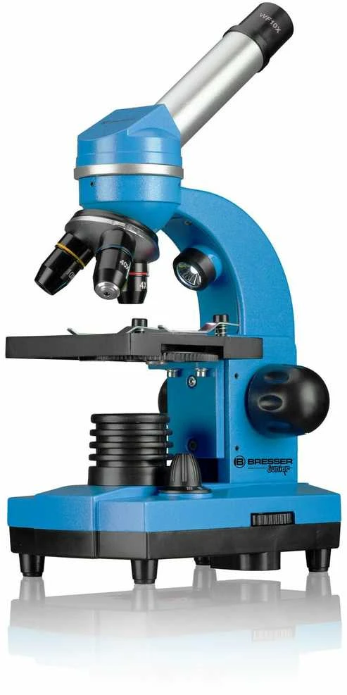 Mikroskopas Bresser Junior Biolux SEL 40–1600x, mėlynas
