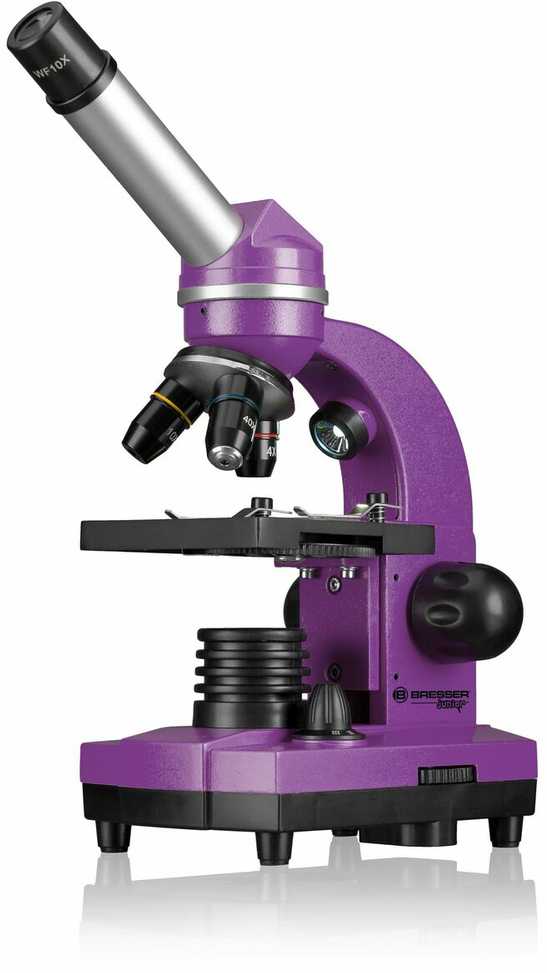 Mikroskopas Bresser Junior Biolux SEL 40–1600x, violetinis