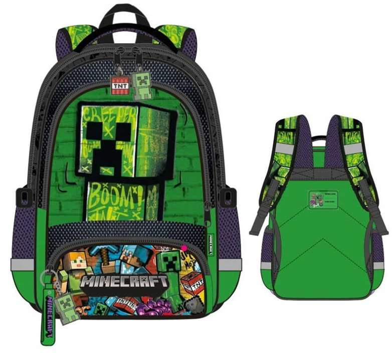 Kids Licensing VAIKAMS Kuprinė Į Mokyklą Kelionė Vaikams Vaikų Mokyklos / Minecraft 3d / Mc00050