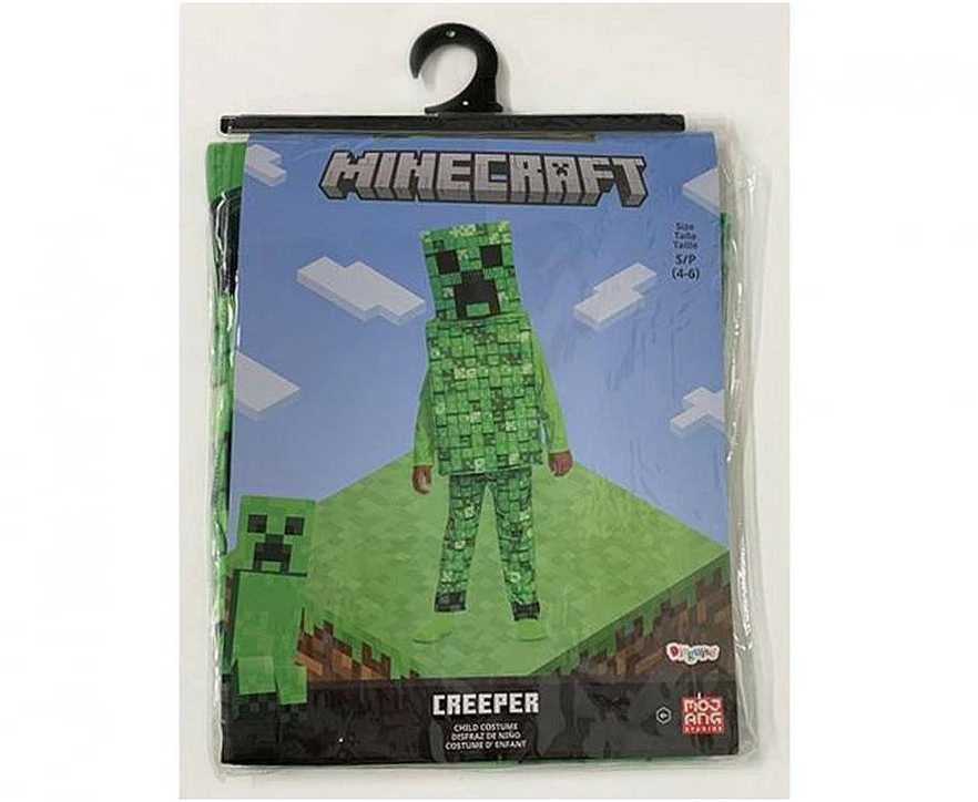 Minecraft karnavalinis kostiumas berniukui, Creeper kostiumas 109-126 cm (4-6 metų)