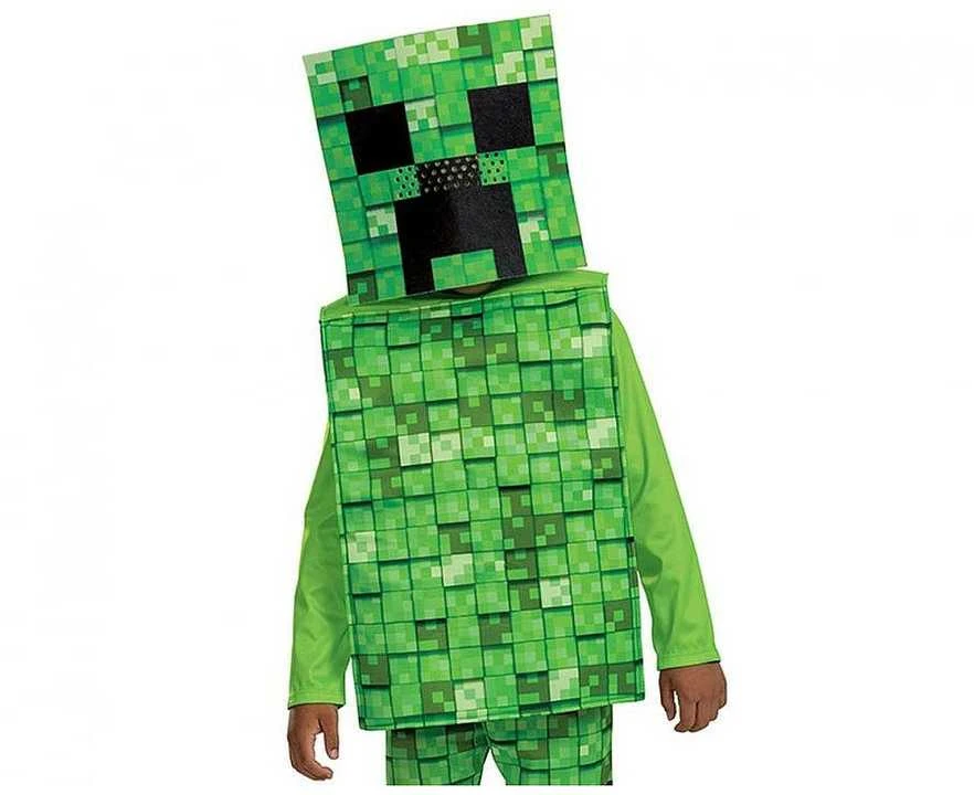 Minecraft karnavalinis kostiumas berniukui, Creeper kostiumas 109-126 cm (4-6 metų)