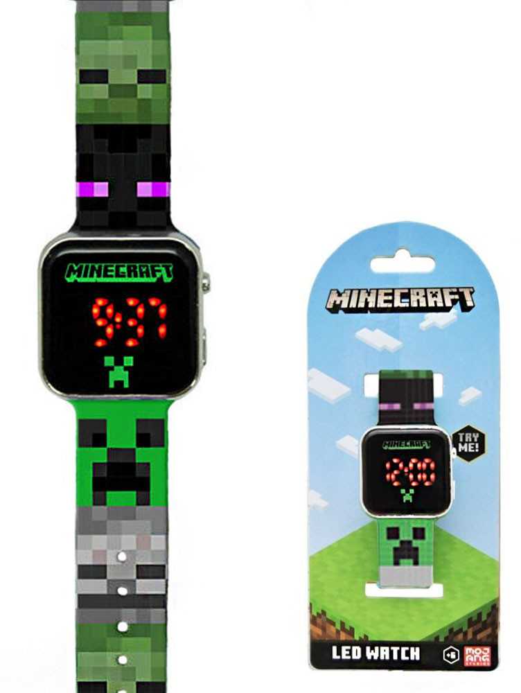 Laikrodis Kids Euroswan - Akcesoria licencyjne Kids Licensing LED laikrodžio Minecraft MIN4165 KiDS licencijavimas