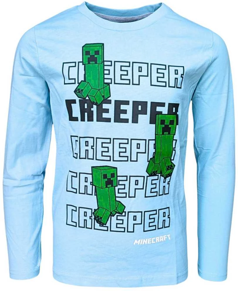 Minecraft Creeper marškinėliai ilgomis rankovėmis
