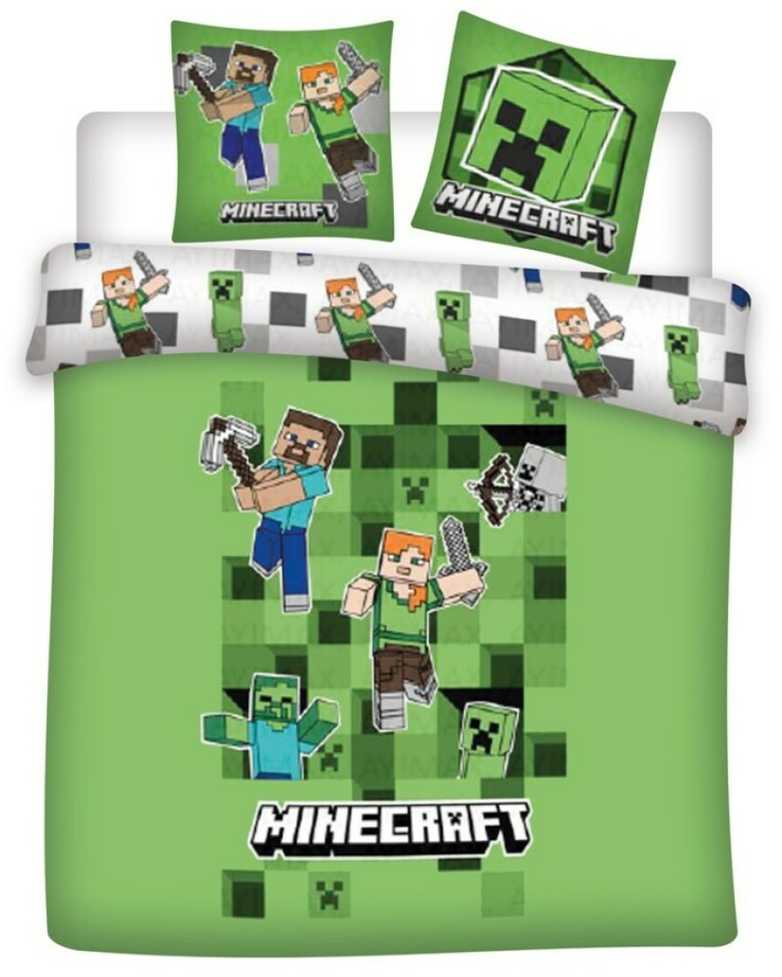 Mojang Studios "Minecraft" dvivietis, dvivietis antklodės užvalkalas 240×220 cm, 65x65 cm