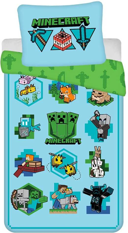 Patalynės komplektas Patalynė bawełniana 140x200 Minecraft Lets Play poszewka 70x90 Kids25