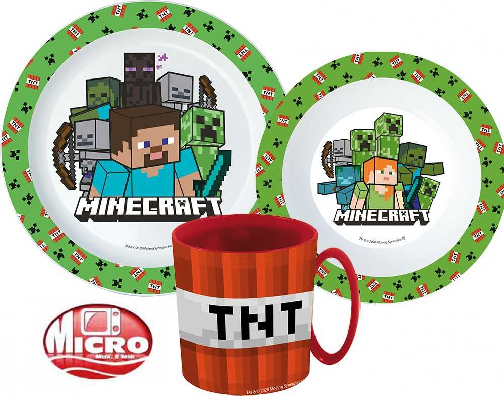 „Minecraft“ indų rinkinys, mikroplastikas su puodeliu, 350 ml