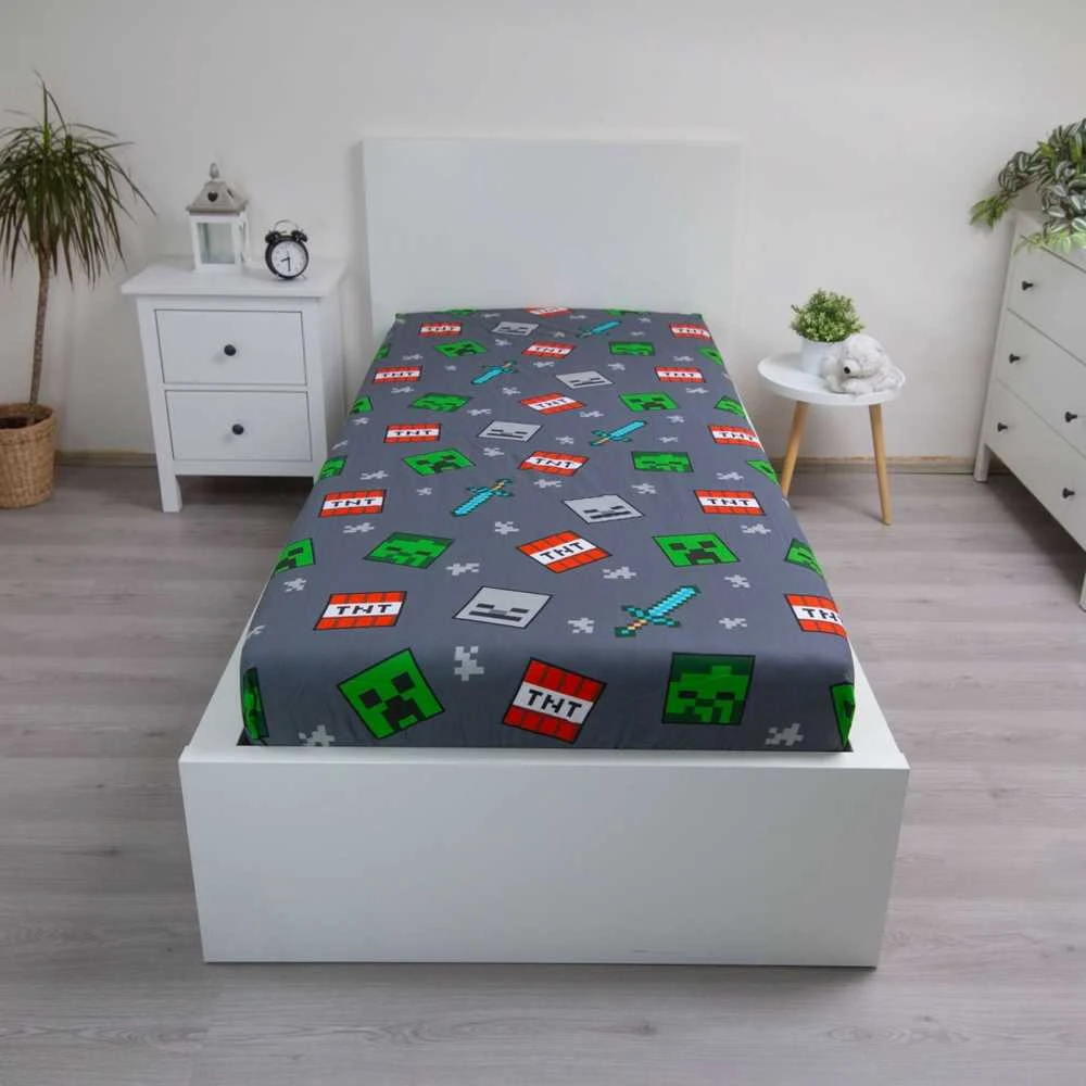 Minecraft Mes turime šią paklodę su guma 90x200 cm