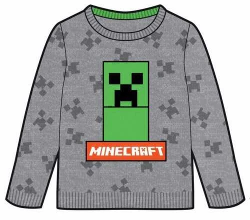 Minecraft pilkas vaikiškas megztinis 9 metai