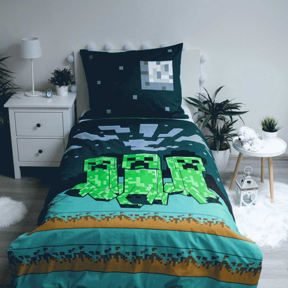 Minecraft Ssleep Tight patalynės komplektas 140–200 cm, 70–90 cm