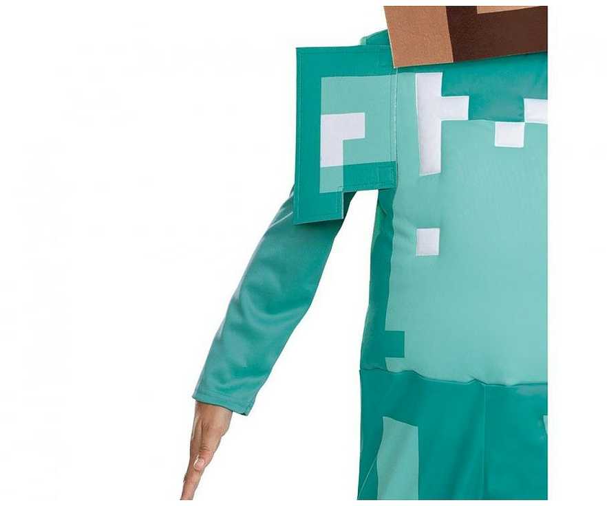 „Minecraft“ karnavalinis kostiumas Steve'as deimantinio šarvų kostiume, 127–136 cm (7–8 metai)