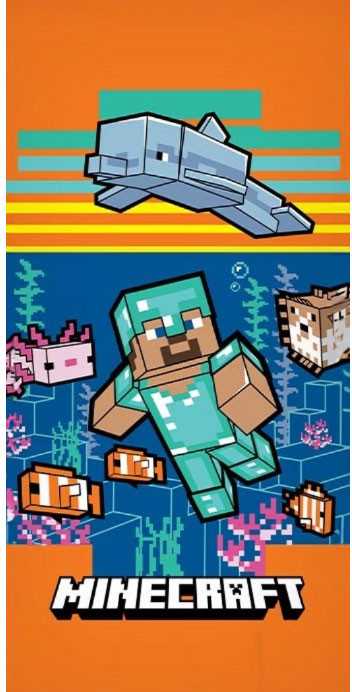 „Minecraft“ vonios rankšluostis 70 x 140 cm
