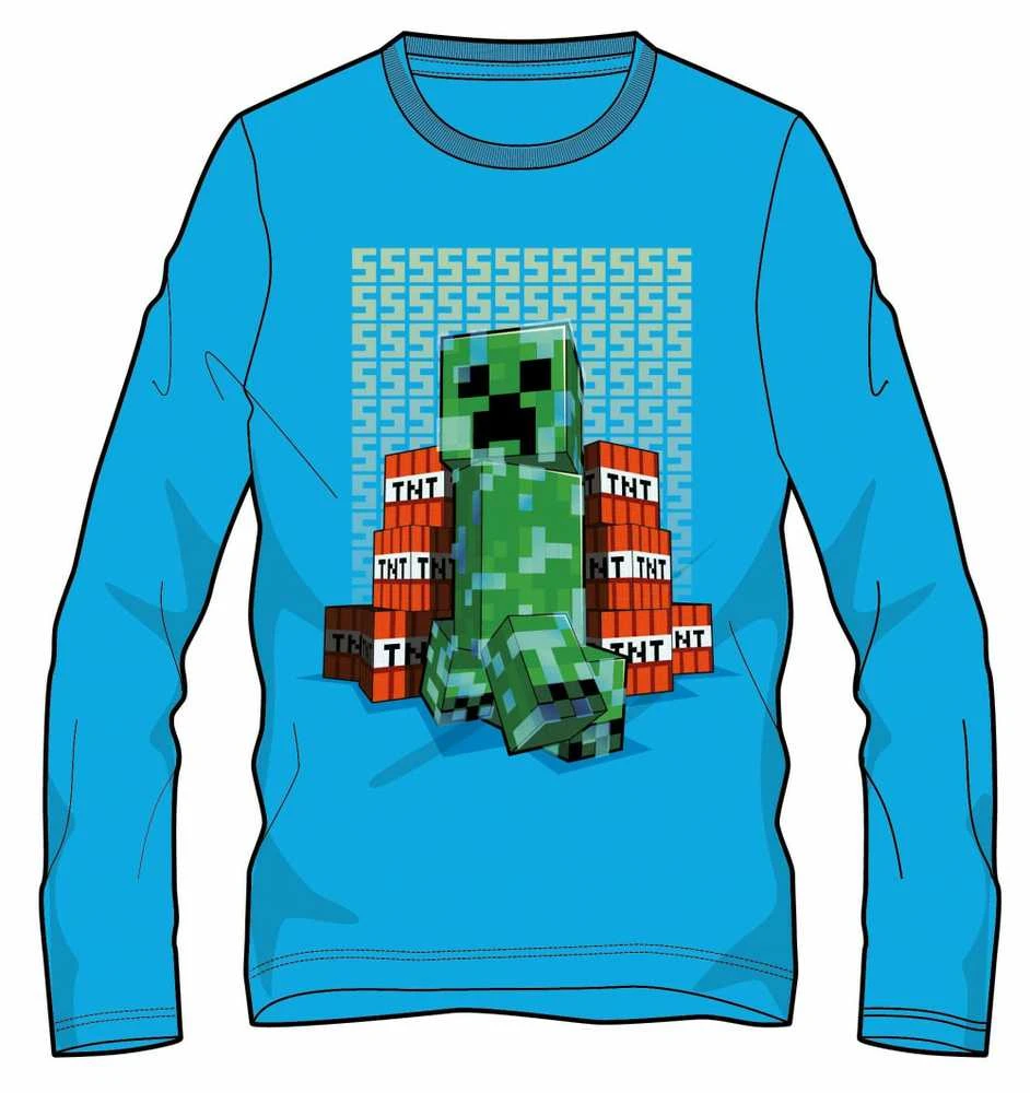 „Minecraft“ tamsoje šviečiantys ilgomis rankovėmis vaikiški marškinėliai, palaidinė 6 metų vaikams