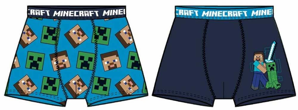 „Minecraft“ vaikiški bokseršortai, 2 vnt. pakuotėje, 9 metai