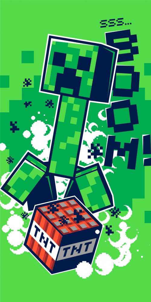 "Minecraft Boom" rankšluostis 70x140 cm