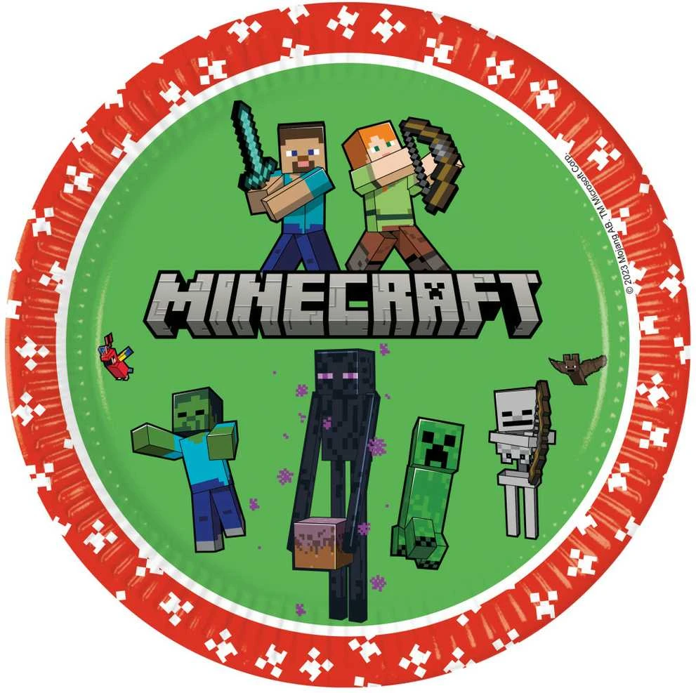 GoDan Minecraft popierinės lėkštės 23cm 8vnt