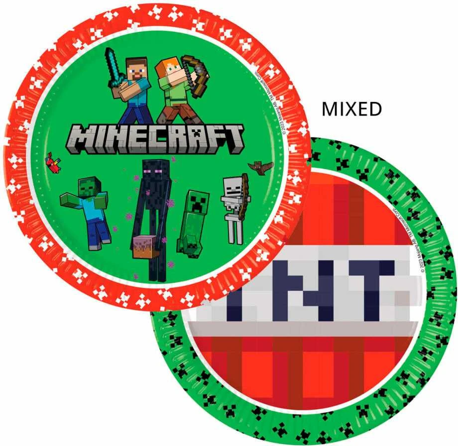 GoDan Minecraft popierinės lėkštės 23cm 8vnt