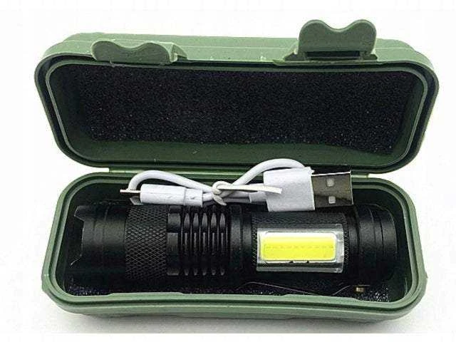 Žibintuvėlis LED taktinis 600l m 400m ZOOM COB XML T6 USB 5W