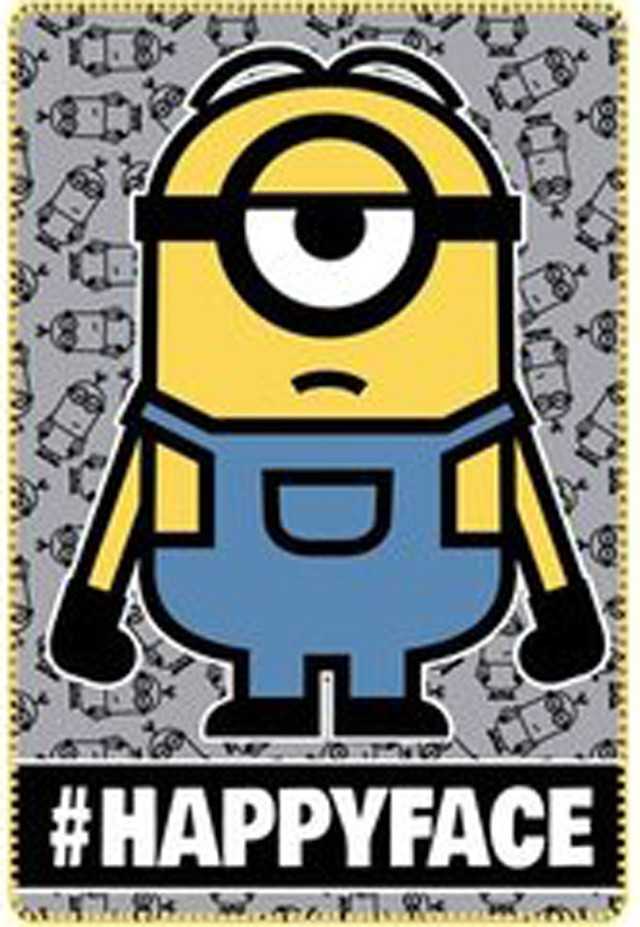 Minions Happy Face poliarinė antklodė 100x150 cm