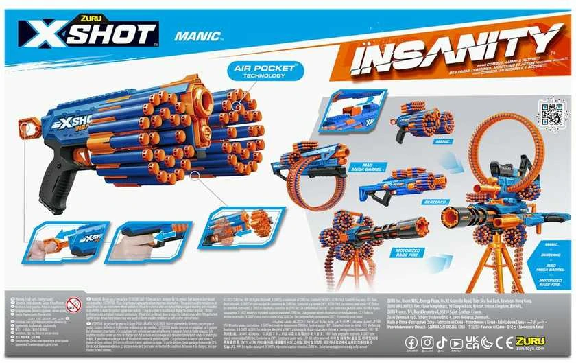 XSHOT - Beprotybės 1 serija Manic - 24Darts - (36603)