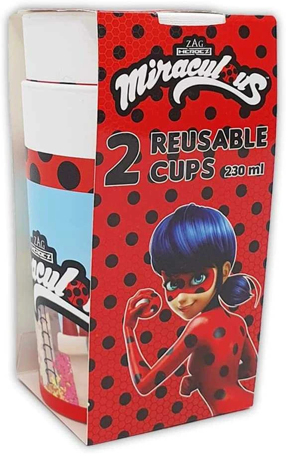 „Miraculous Ladybug Hero“ plastikinių puodelių rinkinys, 2 dalys, 230 ml