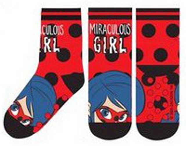„Miraculous Ladybug“ vaikiškos storos neslystančios kojinės 31/34