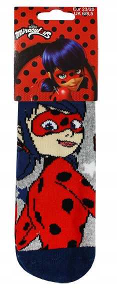 „Miraculous Ladybug“ vaikiškos storos neslystančios kojinės 23/26