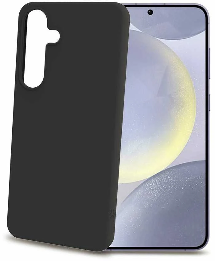 Celly Cromo minkštas guminis dėklas Galaxy S25+, juodas