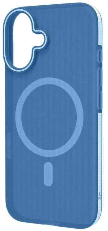 Dėklas Celly Magsuit MagSafe-kompatibelt skal iPhone 16 semi-transparent Blå