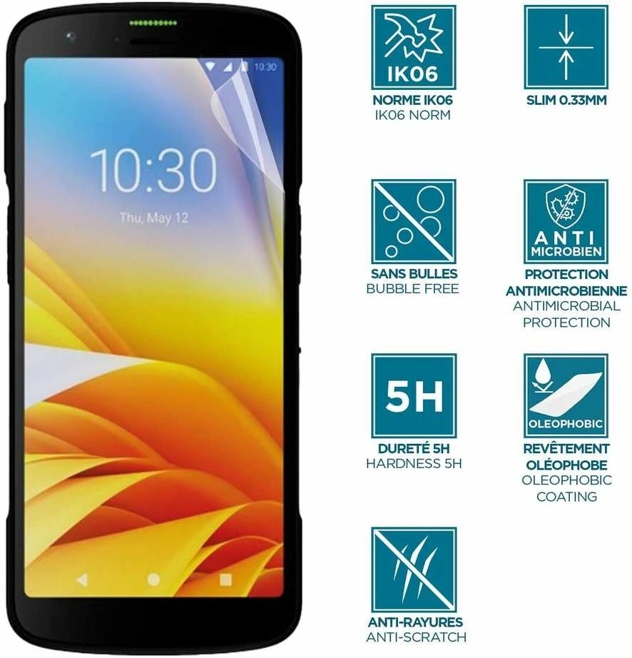 Mobilis EKRANO APSAUGA SMŪGIAMS - IK06 SKAIDRI F/ ZEBRA TC22 - TC27