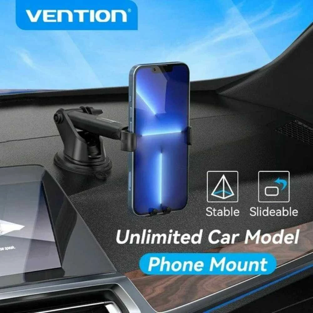 Vention Automatinis automobilio telefono laikiklis KCOB0 su siurbimo taurele juoda