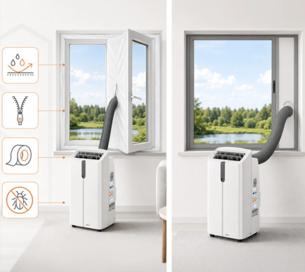 Mobilus oro kondicionierius 12000 BTU WiFi 4 viename su šildymu ir sausinimu