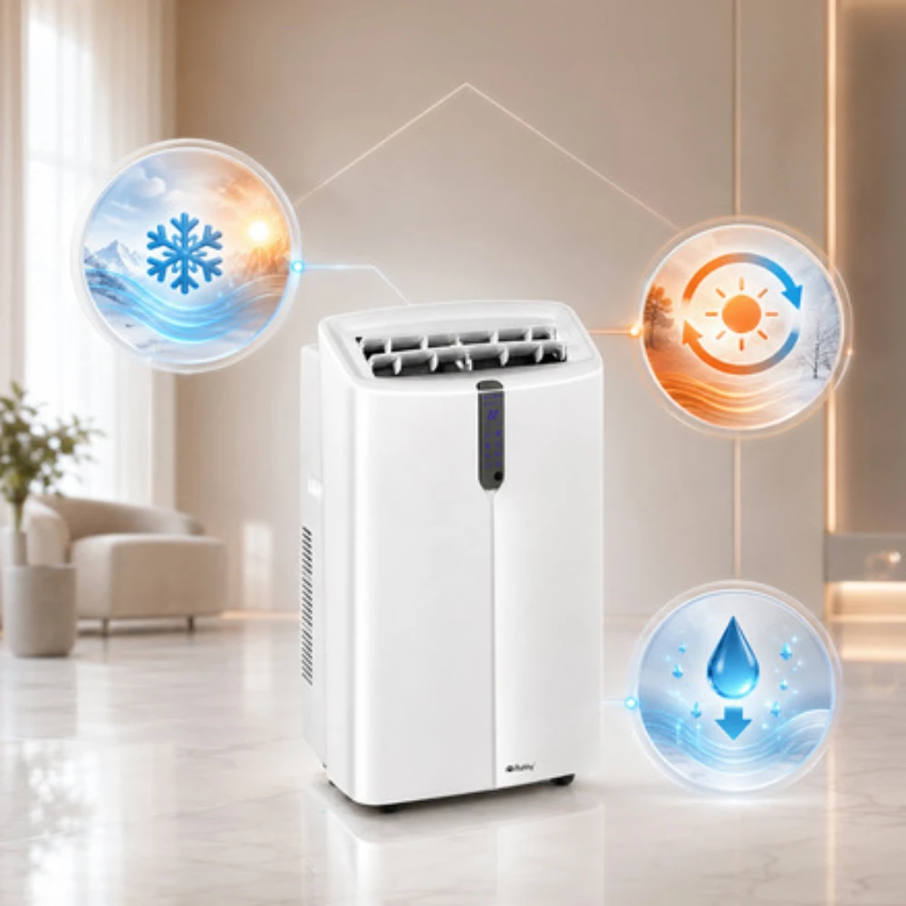 Mobilus oro kondicionierius 12000 BTU WiFi 4 viename su šildymu ir sausinimu