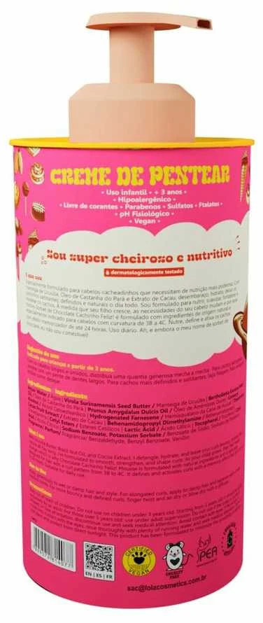 Lola Cosmetics, Cachinho Feliz Kids, Šokolado, Plaukų formavimo kremai, Lanksti fiksacija, 480 g
