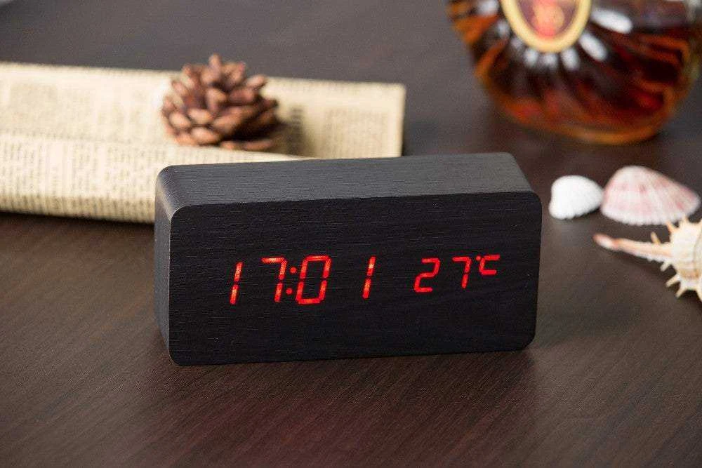 Elektroninis laikrodis su termometru ir higrometru, 15x7x4 cm