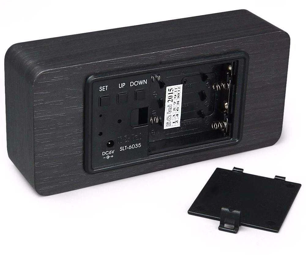 Elektroninis laikrodis su termometru ir higrometru, 15x7x4 cm