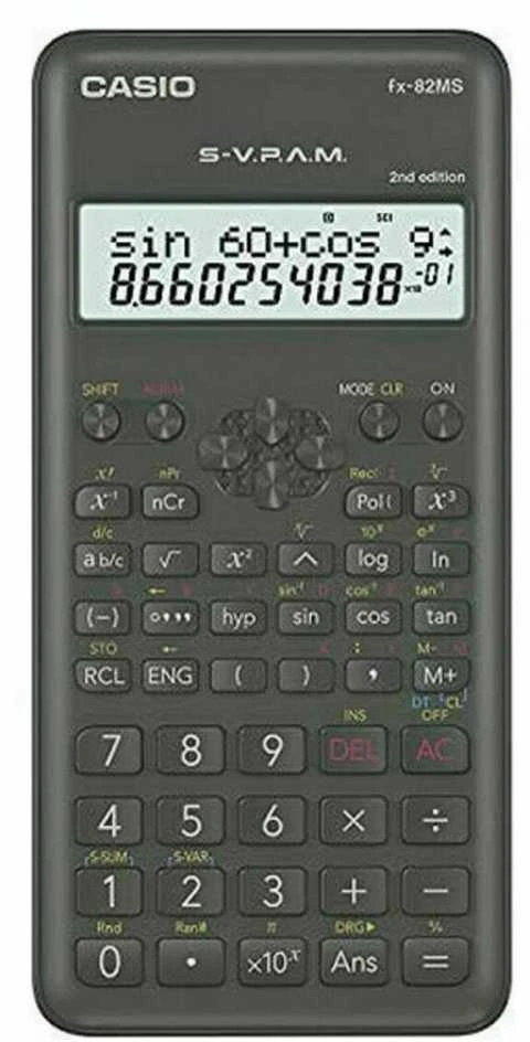 Casio FX-82MS-2 su veikiančiu ekranu