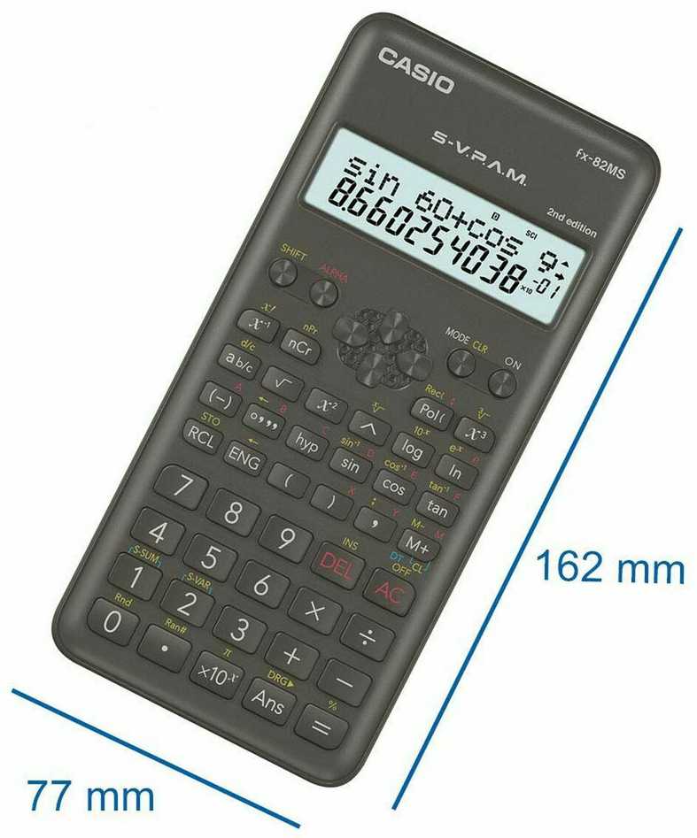 Casio FX-82MS-2 skaičiuotuvas Kišenė Mokslinis skaičiuotuvas Juoda