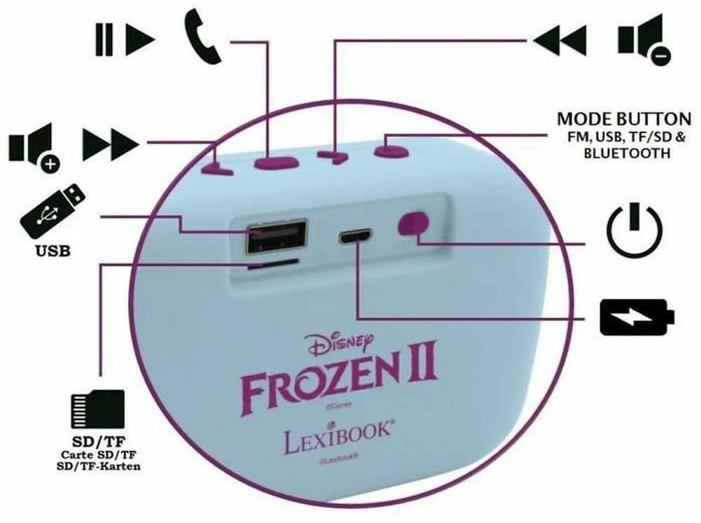 „Lexibook Disney Frozen“ mobilioji „Bluetooth“ kolonėlė