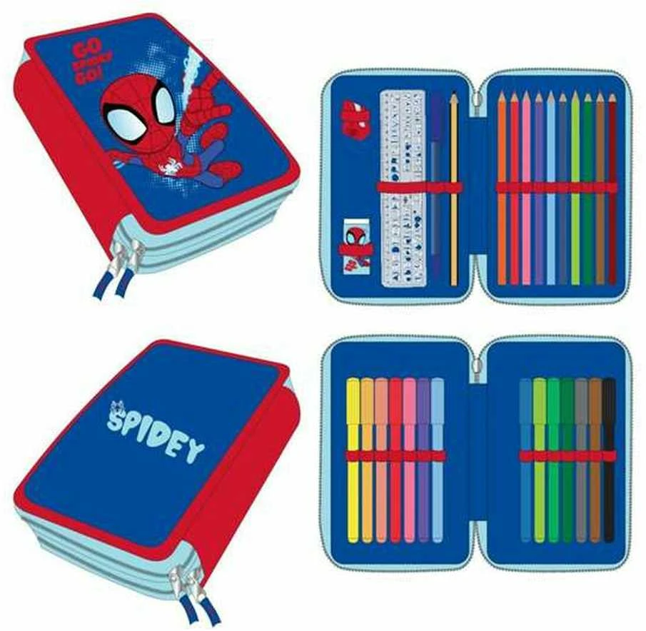 Mokyklinis dėklas Spidey Mėlyna 12,5 x 19,5 x 4,5 cm