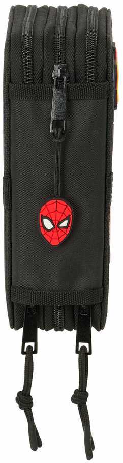 Safta Mokyklinis penalas su priedais Spider-Man Attack Juoda 12,5 x 19,5 x 5,5 cm 37 Dalys