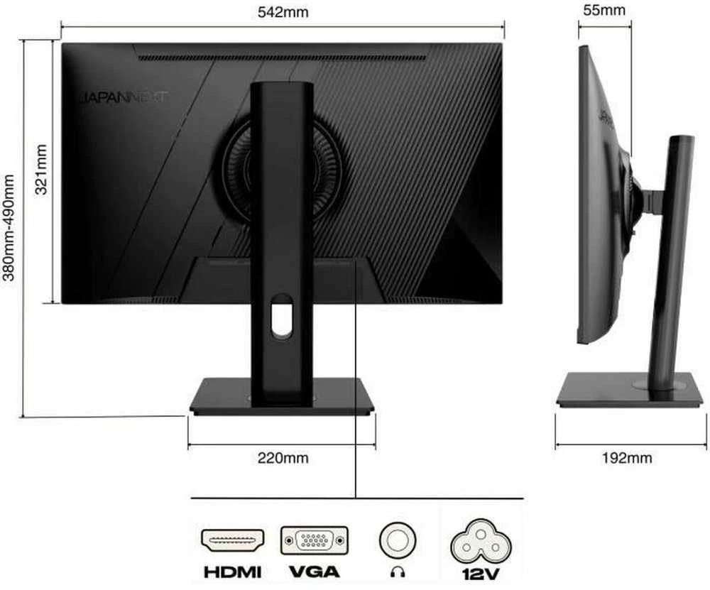 Carruzzo JAPANNEXT JN-IPS2382FHDR-HSP kompiuterio monitorius 61 cm (24″) 1920 x 1080 pikseliai „Full HD“ LCD Juoda