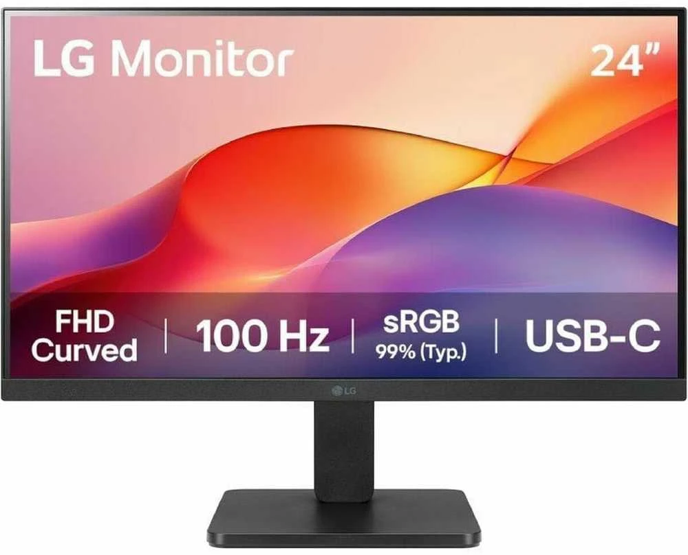 Monitorius LG MT VA LCD LED 23.8" 24U421A - VA panelė, 1920x1080, lenktas, 100 Hz, USB-C, HDMI