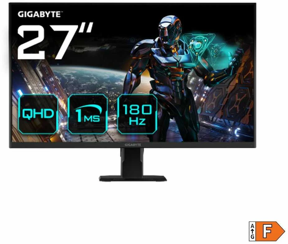 Monitorius Gigabyte | GS27QA EK1 | 27 " | IPS | QHD | 180 Hz | 1 ms | 2560 x 1440 pikselių | 300 cd/m² | HDMI jungtys quantity 2 | Juodas