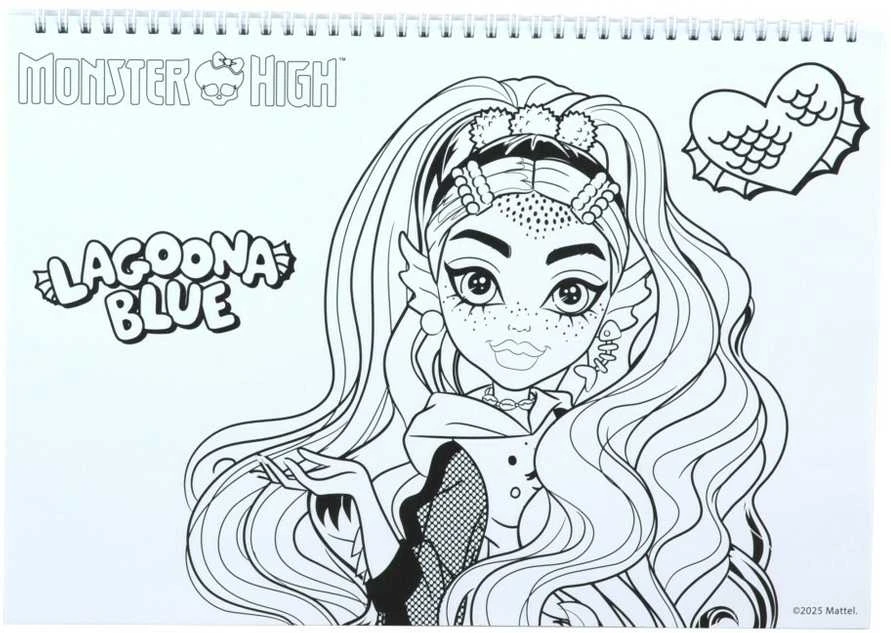 „Monster High Crew“ A/4 spiralinė eskizų knygelė su 40 puslapių ir lipdukais