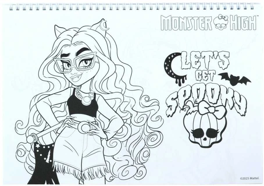 „Monster High Crew“ A/4 spiralinė eskizų knygelė su 40 puslapių ir lipdukais