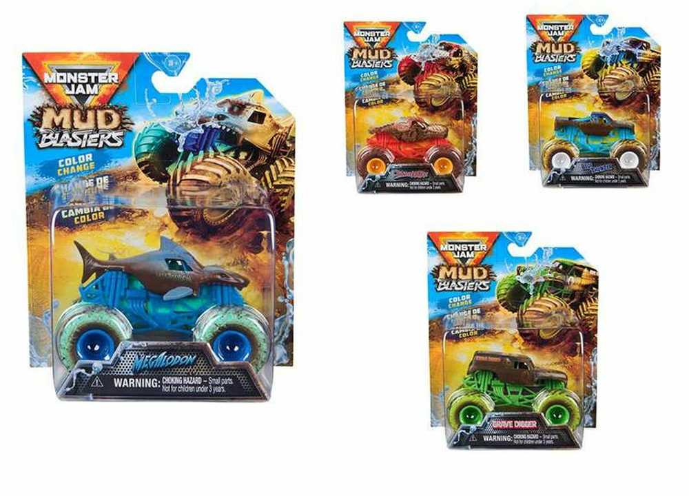 MONSTER JAM 1:64 spalvą keičiantis visureigis Mud Blasters, asort., 6072638